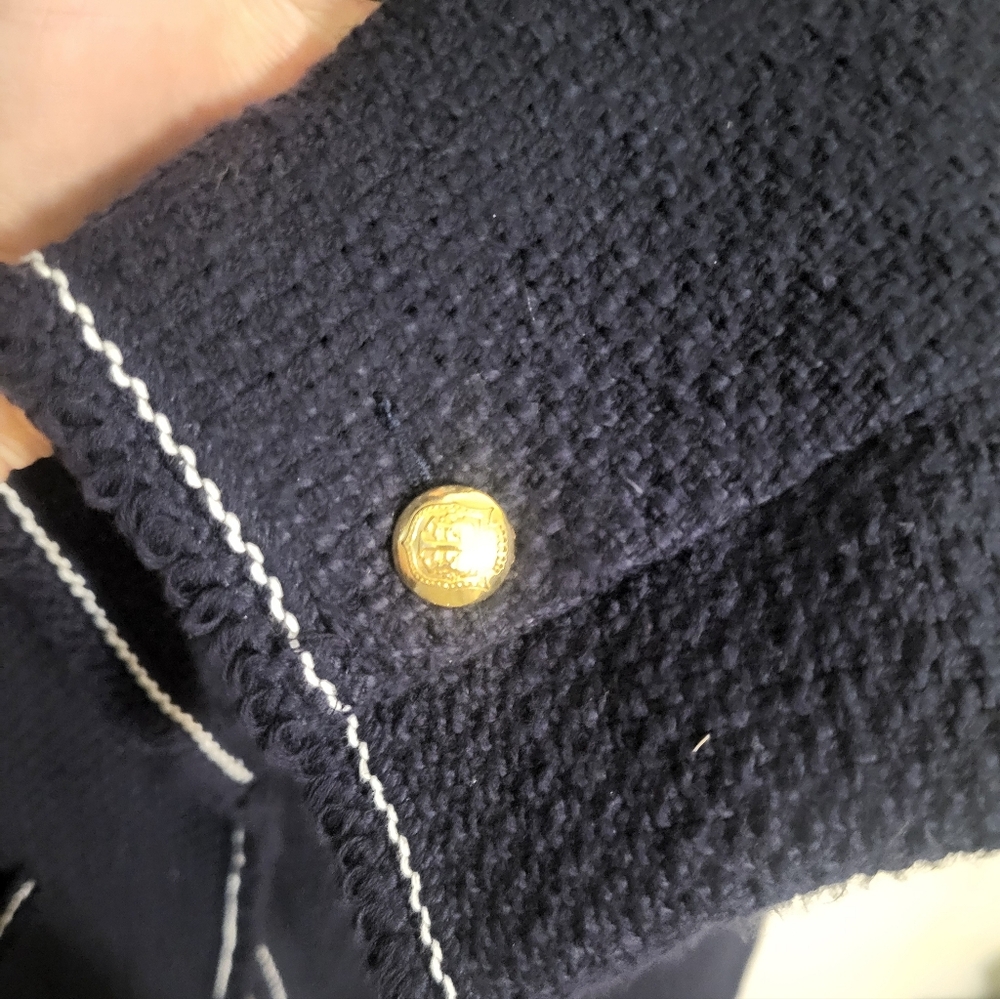 Talbots Navy Blue Womens Tweed Blazer Jacket, Plus Size 24W NEW w/TAG - Picture 7 of 11